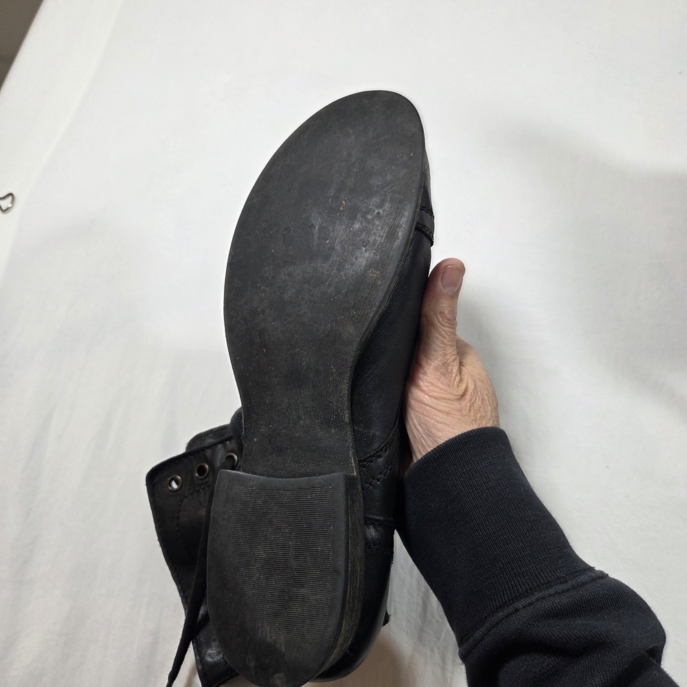Steve Madden Troopa Boots Leather Chukka Black Woman's 9.5 lace Up Zip Boots - Picture 5 of 10